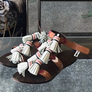 TORY BURCH Weaver Tassel Sandals